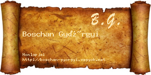 Boschan Györgyi névjegykártya